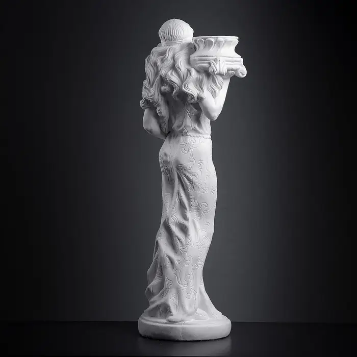 Фигура - подставка &laquo;Восточная красавица&raquo; белая, 30&times;27&times;90 см