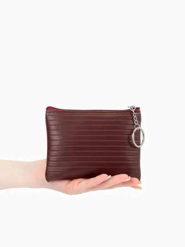 Кошелёк-монетница на молнии, однотонный, 15&times;0.5&times;11 см, МИКС