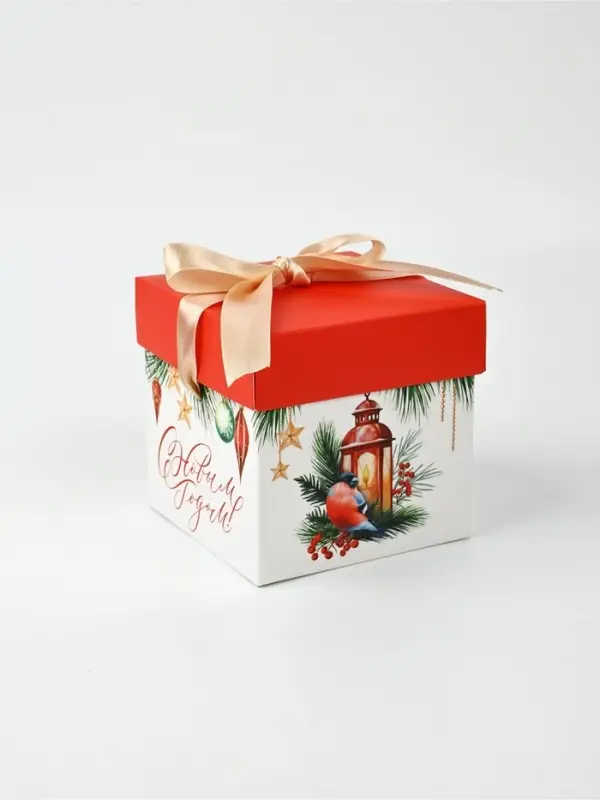 Коробка складная «Снегири », 10 × 10× 10 см Коробка складная «Снегири », 10 × 10× 10 см