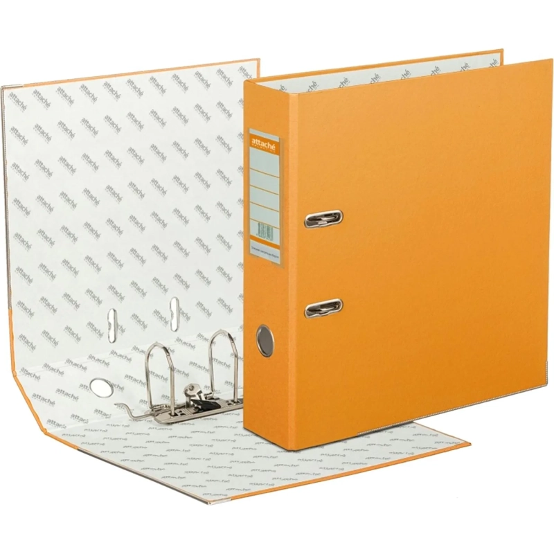 Папка-регистратор ECONOMY PLUS, 80мм, оранж,ПБП1, карм.кор.,мет.уг