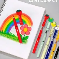 Набор цветных карандашей Calligrata, 6 цветов, вечные, резиновый декор