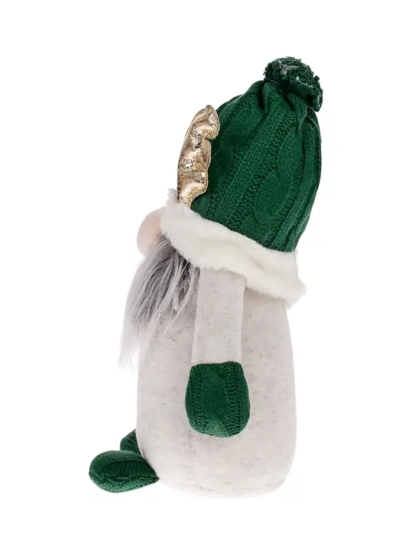 Фигура текстиль «Гном лосяш в зелёном» 33×12×18 см, 1 LED, от батареек AG13×3, свечение тёплое белое