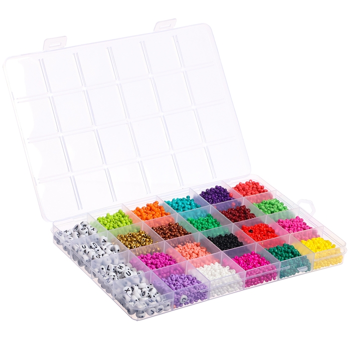 Набор для творчества «Создай своё украшение», бисер, буквы, 24 вида Набор для творчества «Создай своё украшение», бисер, буквы, 24 вида