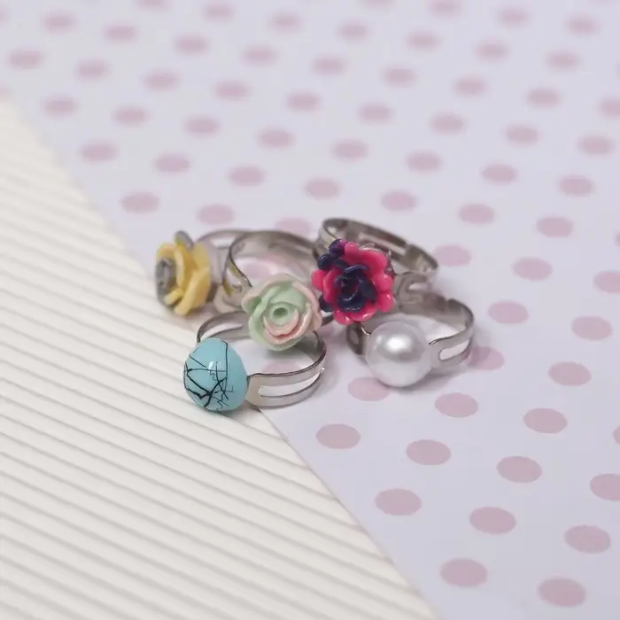 Кольцо детские «Ассорти» лилии, форма МИКС, цвет МИКС Кольцо детские «Ассорти» лилии, форма МИКС, цвет МИКС