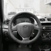 Оплетка на руль (нат. кожа) AVS GL-920M-B (размер M, черный) - Серия "Classic"