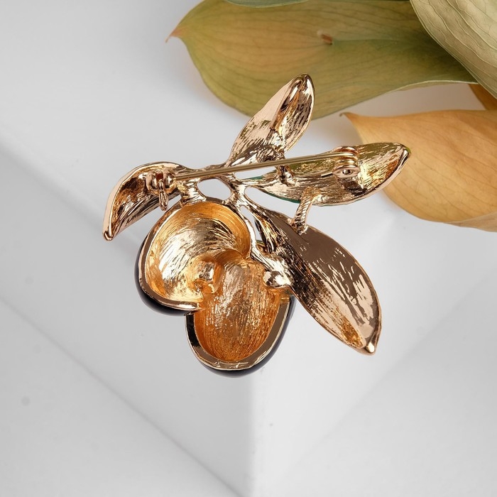 Брошь «Маслины», цветная в золоте Брошь «Маслины», цветная в золоте