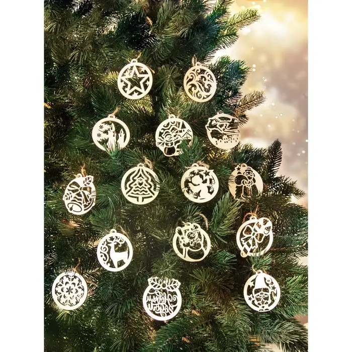 Набор украшений на ёлку в коробке 15 шт Набор украшений на ёлку в коробке 15 шт "Елочные шарики"