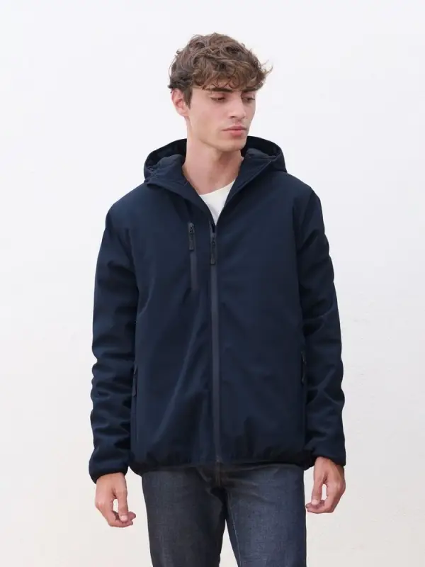 Куртка софтшелл с капюшоном мужская Falcon Men, черная, размер XXL Куртка софтшелл с капюшоном мужская Falcon Men, черная, размер XXL