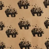 Бумага упаковочная крафтовая «Bear», 70 х 100 см