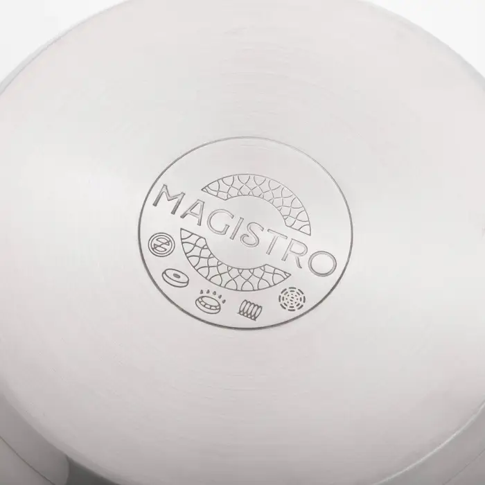 Кастрюля Magistro Klimena, 4.6 л, слив для воды, капсульное дно, индукция, нержавеющая сталь, AISI - 201, хромированная