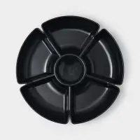 Менажница глубокая, 6 секций, d 28 см, цвет черный