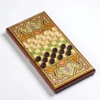 Настольная игра нарды с шашками &laquo;Восточные&raquo;, деревянные, средние, 50&times;50 см