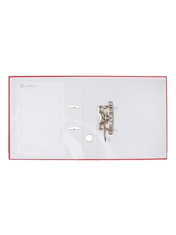 Папка-регистратор А4, 50 мм, ПВХ, тиснение &laquo;лен&raquo;, металлическая окантовка, карман на корешок, собранная, красная