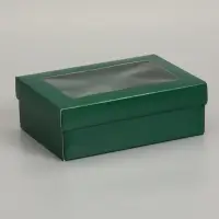 Коробка складная &laquo;Армейский зелёный&raquo;, с окном 21 х 15 х 7 см
