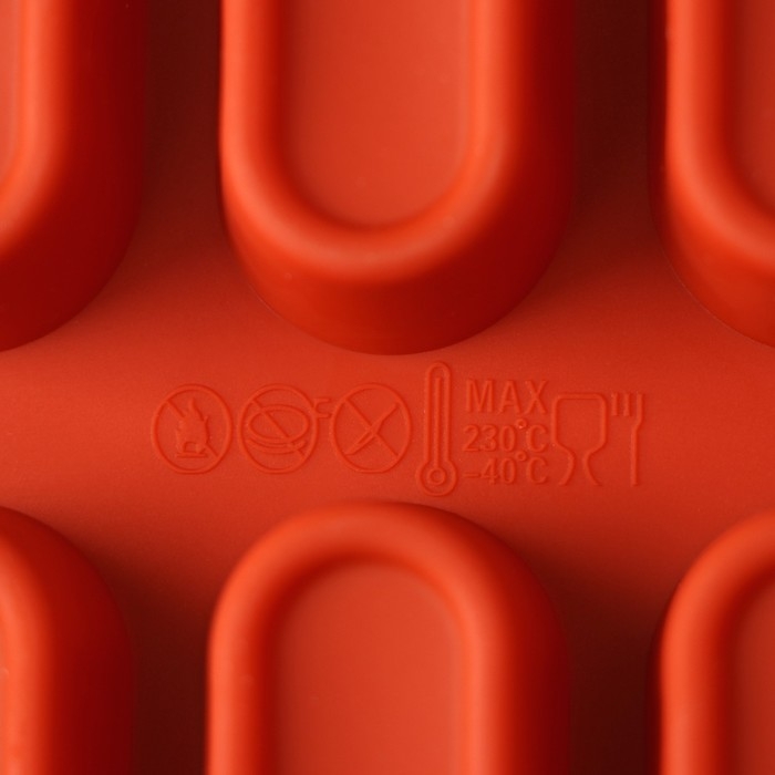 Форма для выпечки Доляна «Сладости.Эклер», силикон, 29×17×2 см (5,8×2,3×2 см), 20 ячеек, цвет коричневый Форма для выпечки Доляна «Сладости.Эклер», силикон, 29×17×2 см (5,8×2,3×2 см), 20 ячеек, цвет коричневый