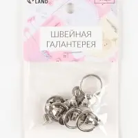 Кобурный винт d=6 мм, с кольцом d=8 мм, 4 шт., цвет серебряный