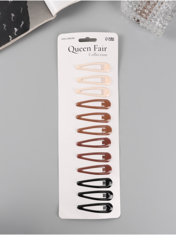 Невидимка для волос  Невидимка для волос "Стиль" (набор 12 шт) грация, 5 см, микс