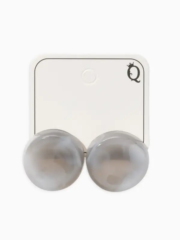 Серьги пластик &laquo;Леденец&raquo;, d=2 см, с разводами белыми, серые