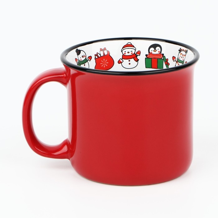 Кружка новогодняя керамическая «С Новым годом!», 450 мл, цвет белый Кружка новогодняя керамическая «С Новым годом!», 450 мл, цвет белый