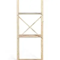 Стеллаж деревянный, 4 полки, 140×50×28 см, напольный, с регулируемыми полками Стеллаж деревянный, 4 полки, 140×50×28 см, напольный, с регулируемыми полками