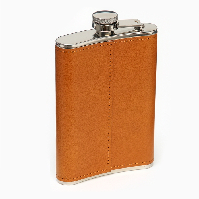 Фляжка для алкоголя 270 мл, "Защитнику", нержавеющая сталь, подарочная, 9 oz