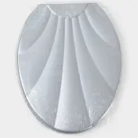 Сиденье для унитаза &laquo;Ракушка&raquo;, 44&times;37 см, с крышкой, серебристый перламутр