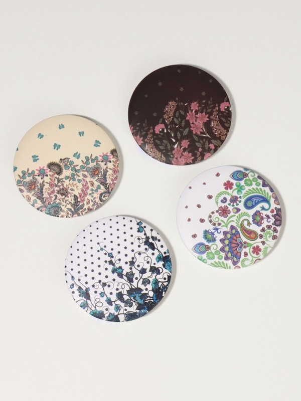 Зеркало складное «Цветы», d = 7,5 см, цвет МИКС