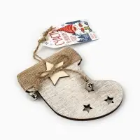 Ёлочная игрушка новогодняя &laquo;Носочек&raquo;, дерево, 9&times;10 см