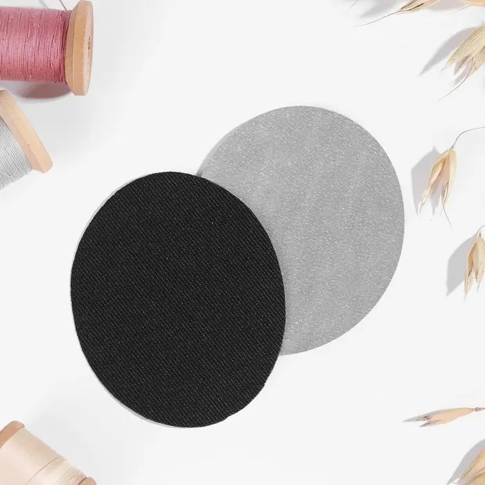 Заплатки для одежды, 7 × 5,5 см, термоклеевые, пара, цвет чёрный Заплатки для одежды, 7 × 5,5 см, термоклеевые, пара, цвет чёрный