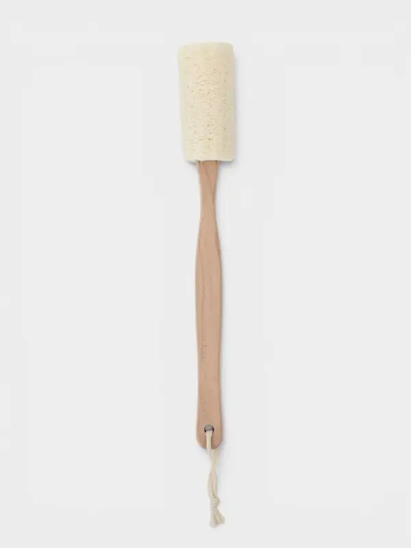 Мочалка с ручкой, люфа, гладкая, 33&times;7 см