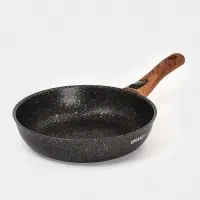 Сковорода KUKMARA Granit ultra original, d=26 см, съёмная ручка, антипригарное покрытие, литой алюминий, чёрная