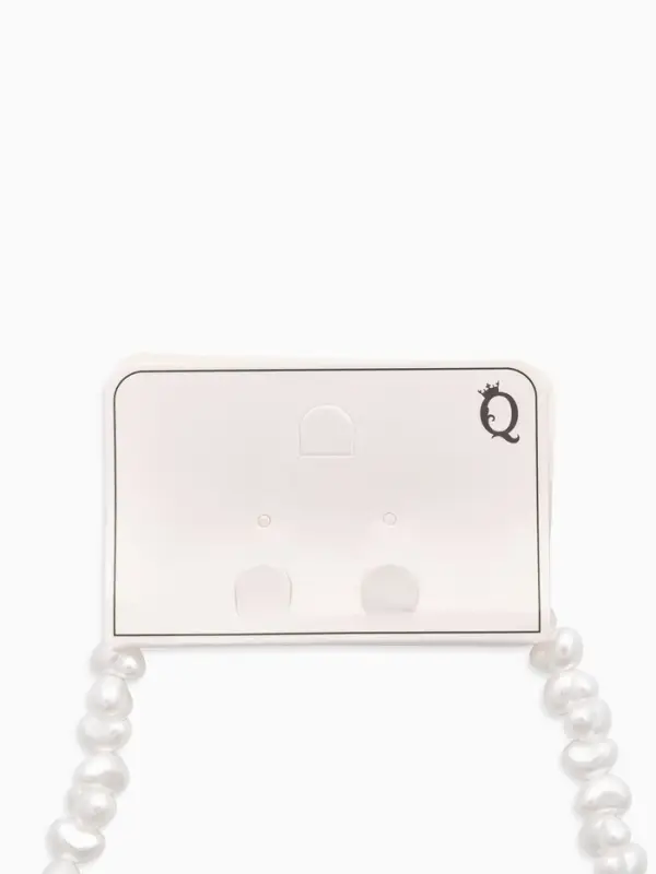 Колье жемчужное &laquo;Сердце&raquo;, 35 см, белое в серебре