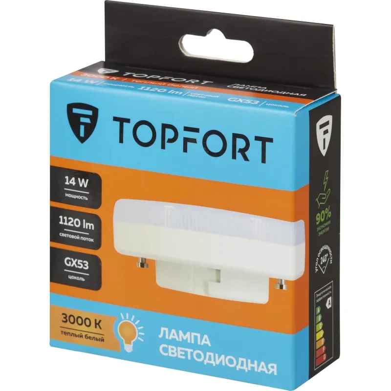 Лампа светодиодная Topfort GX53 14W 3000K