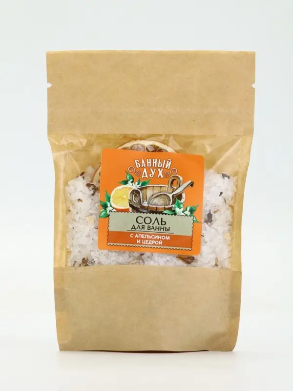 Банный Дух Соль для ванны с апельсином и цедрой, 150 г.