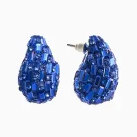 Серьги со стразами &laquo;Блеск&raquo; капля, цвет синий