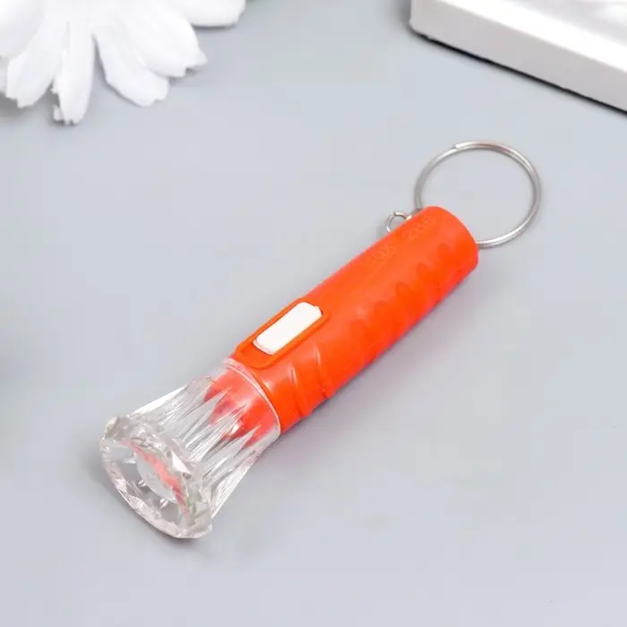 Фонарик брелок для ключей на кольце &laquo;Ромбики&raquo;, светит, 6.8&times;2.2&times;2.2 см, МИКС