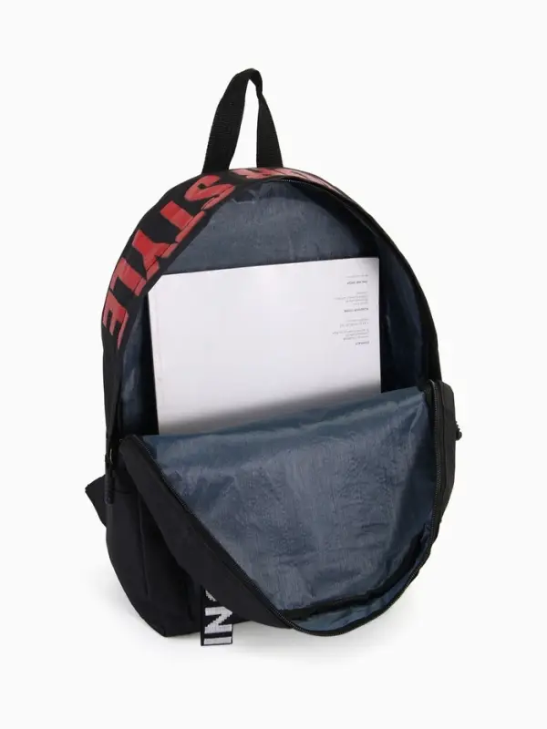 Рюкзак молодёжный на молнии, с карманами, размер 27&times;10&times;37.5 см, чёрный