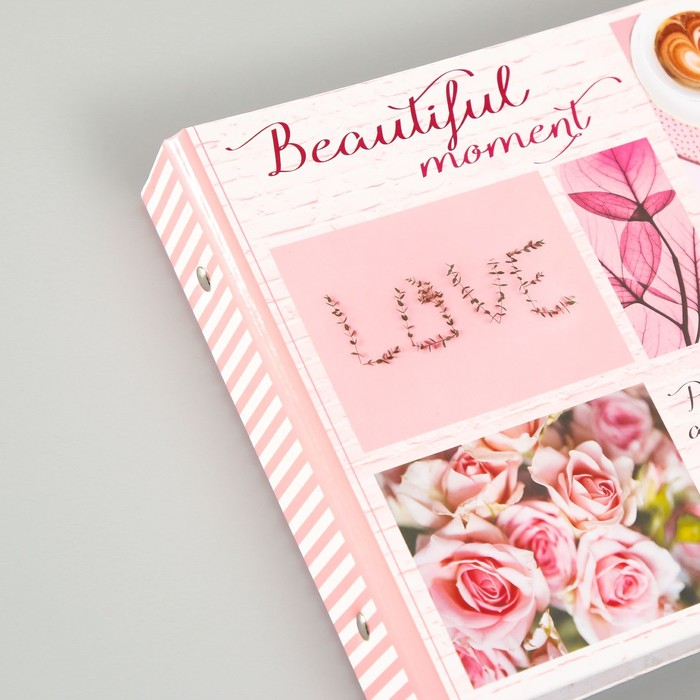 Фотоальбом 25 листов (уголки+кольца)  Фотоальбом 25 листов (уголки+кольца) "Beautiful momemt сердце" 27х19 см