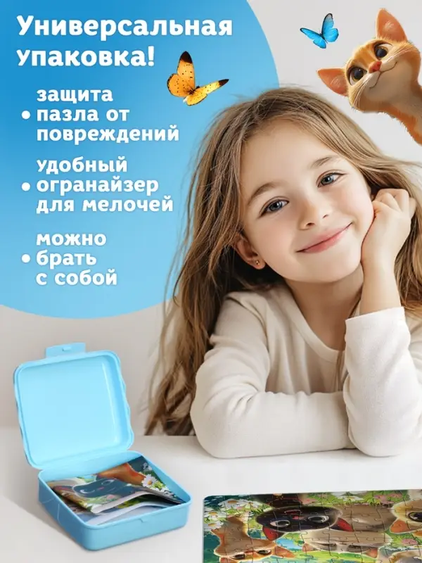 Пазл в контейнере "Милые котики"