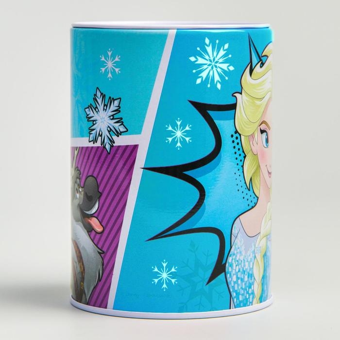 Копилка металлическая, 6,5 см х 6,5 см х 12 см Копилка металлическая, 6,5 см х 6,5 см х 12 см "Анна и Эльза", Холодное сердце