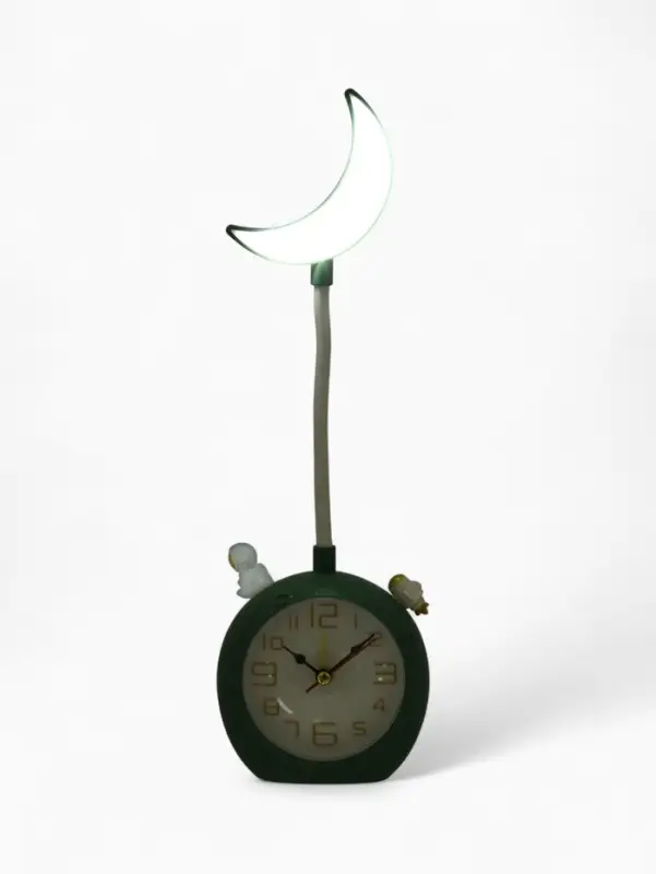 Часы - будильник &laquo;Полумесяц&raquo;, детские, подсветка, 2 режима, циферблат d=9 см, 9.8&times;31.5 см