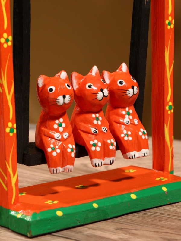 Сувенир интерьерный Сувенир интерьерный "Кошки на качелях" дерево 19х24 см