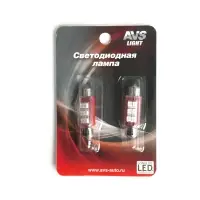 SV009B T11/красный/ (SV8,5) 6x3528 SMD 39мм, блистер 2 шт