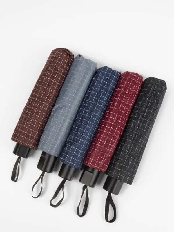 Зонт механический &laquo;Мелкая клетка&raquo;, эпонж, 4 сложения, 8 спиц, R=47/55 см, d=94 см, МИКС