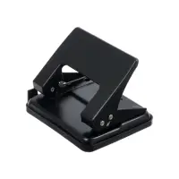 Дырокол 20л метал черный, с линейкой