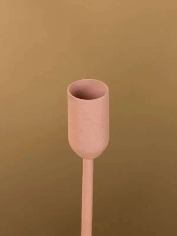Подсвечник на 1 свечу текстурный  Подсвечник на 1 свечу текстурный "Пудровый розовый" 8х8х20 см