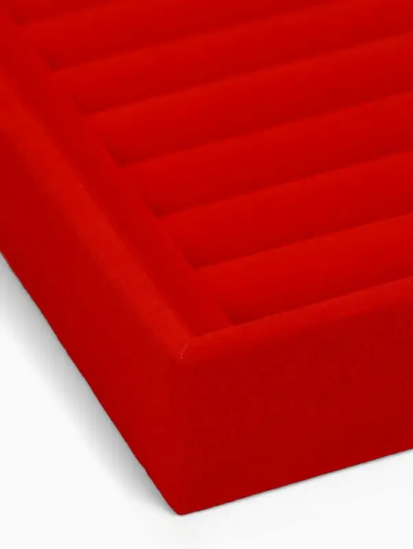 Подставка под кольца QF, 7 полос, 23&times;14&times;3 см, красная