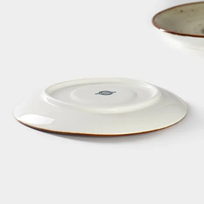 Набор блюдец фарфоровых Magistro Mediterana, 2 предмета: 16&times;15 см, цвет бежевый