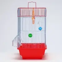 Клетка для птиц укомплектованная Bd-1/2q, 30 х 23 х 39 см, красная