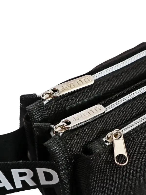 Пенал мягкий, 2 отделения и наружный карман 100&times;210&times;75 мм, объёмный, deVENTE Moving Forward. Black, с ручкой, вставки из экокожи